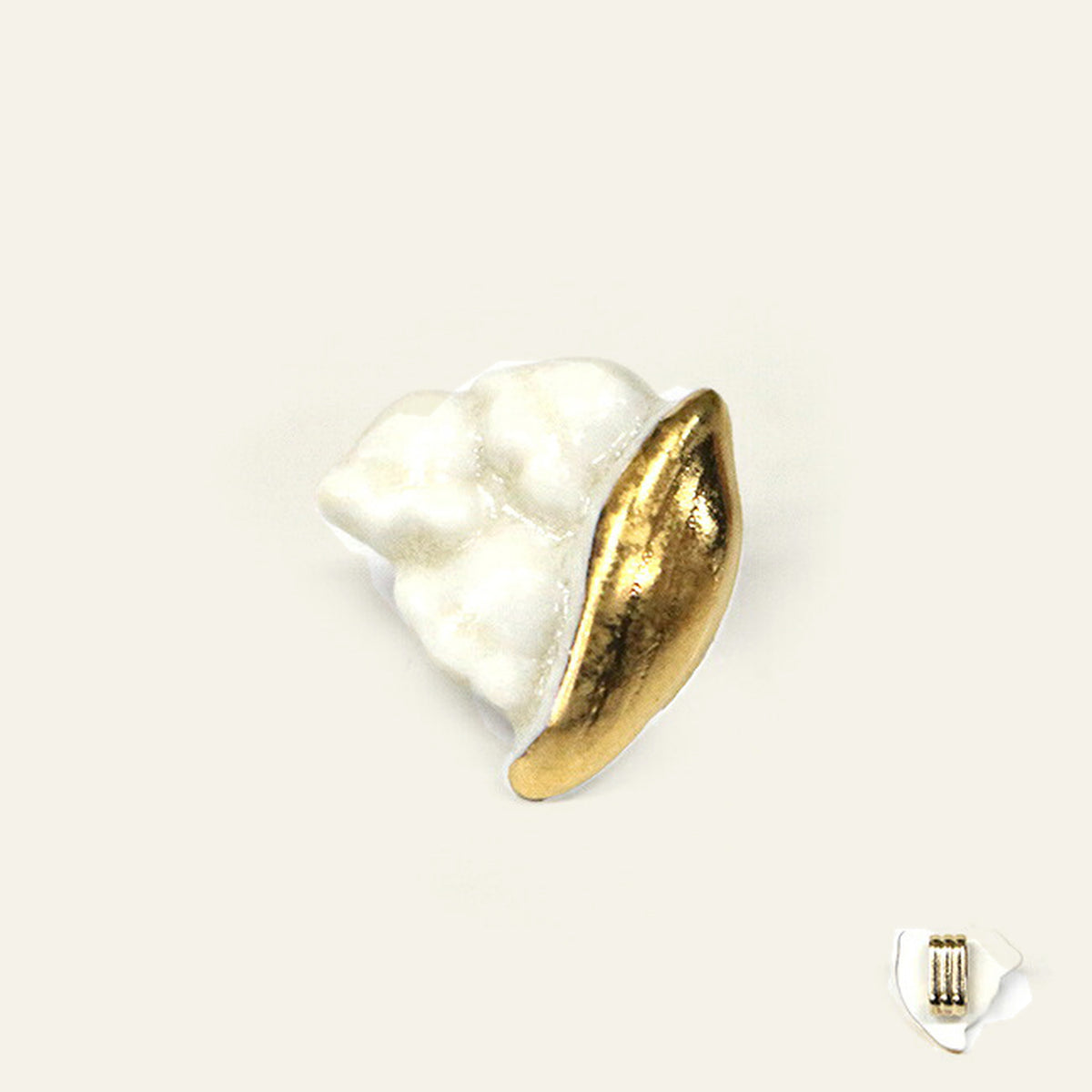 七窯社 磁器の帯留め すずらん 金 美濃焼 2410