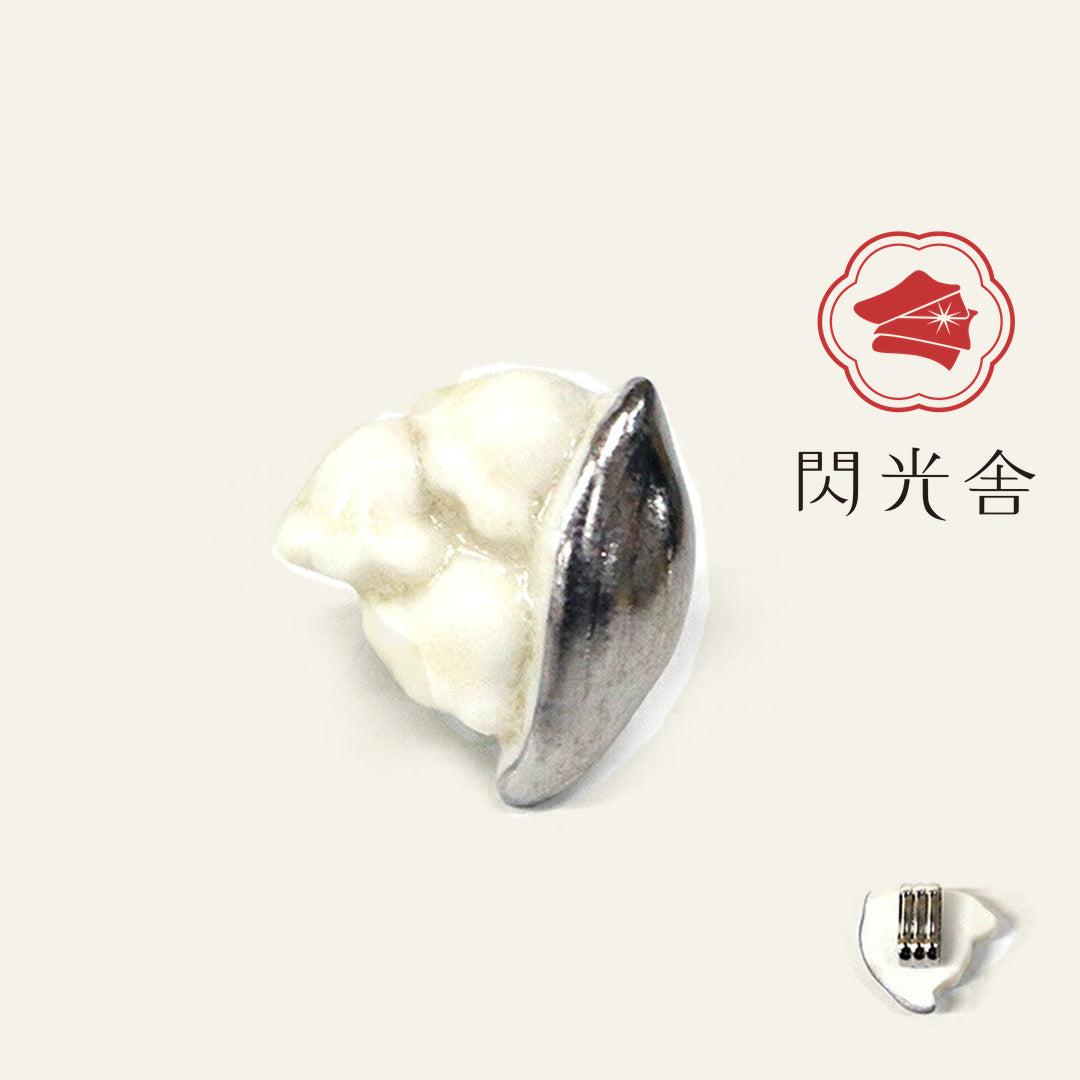 七窯社 磁器の帯留め すずらん 銀 美濃焼 2411