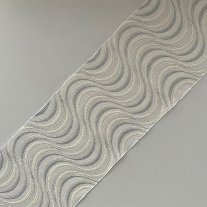 【七緒掲載商品】半衿 流水の銀刺繍 コットンレース 流水 たてわく 立湧 立涌 半襟 白 洗える