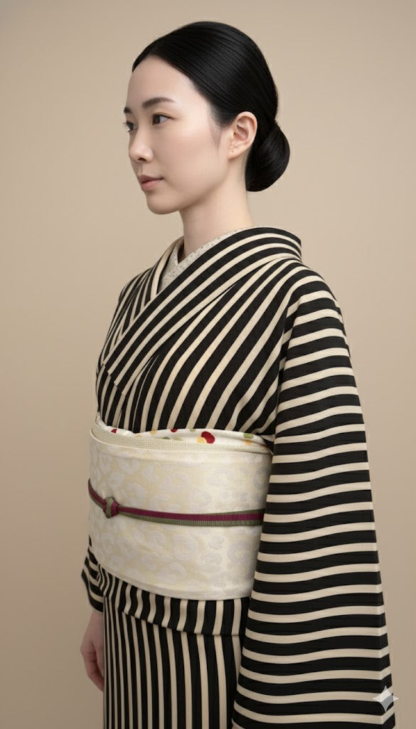 半幅帯 【サヴァンナ・ムーン】 兵児帯 大人のへこ帯 リバーシブル 白 ラメ