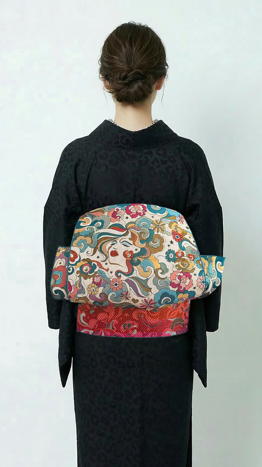 兵児帯 大人のへこ帯 バカンス カラフル 極彩色 星 雲 女性