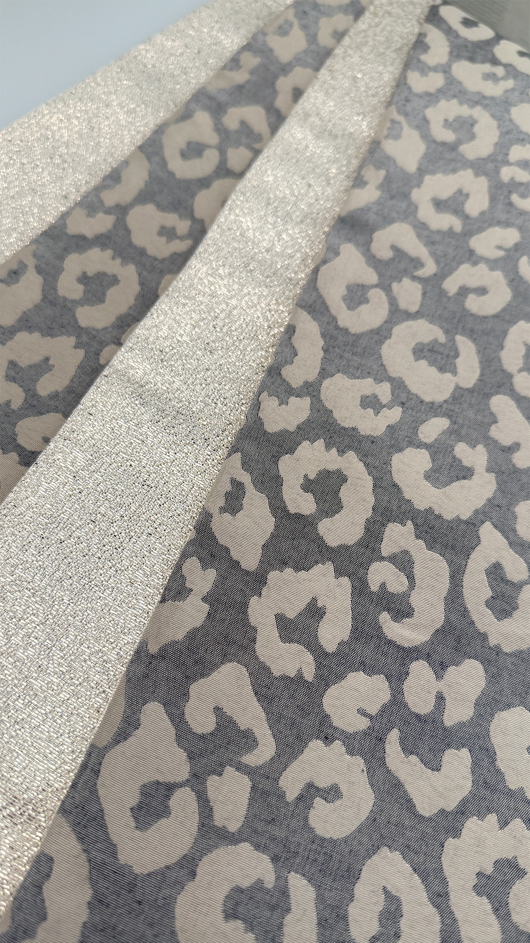 半幅帯 【サヴァンナ・ドューン】 兵児帯 大人のへこ帯 リバーシブル グレージュ ラメ グリッター