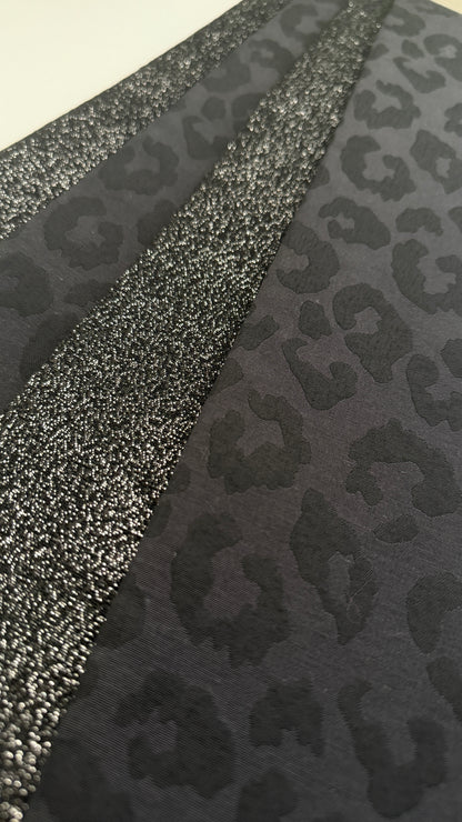 半幅帯 【サヴァンナ・ナイト】 兵児帯 大人のへこ帯 リバーシブル 黒 ラメ グリッター きらきら