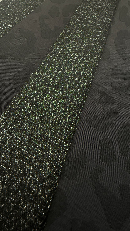 半幅帯 【サヴァンナ・ナイト】 兵児帯 大人のへこ帯 リバーシブル 黒 ラメ グリッター きらきら