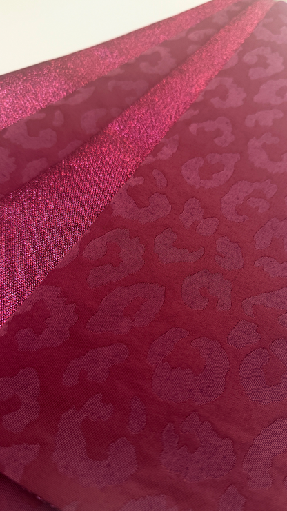 半幅帯 【サヴァンナ・ローゼル】 兵児帯 大人のへこ帯 リバーシブル ワイン ボルドー ラメ グリッター