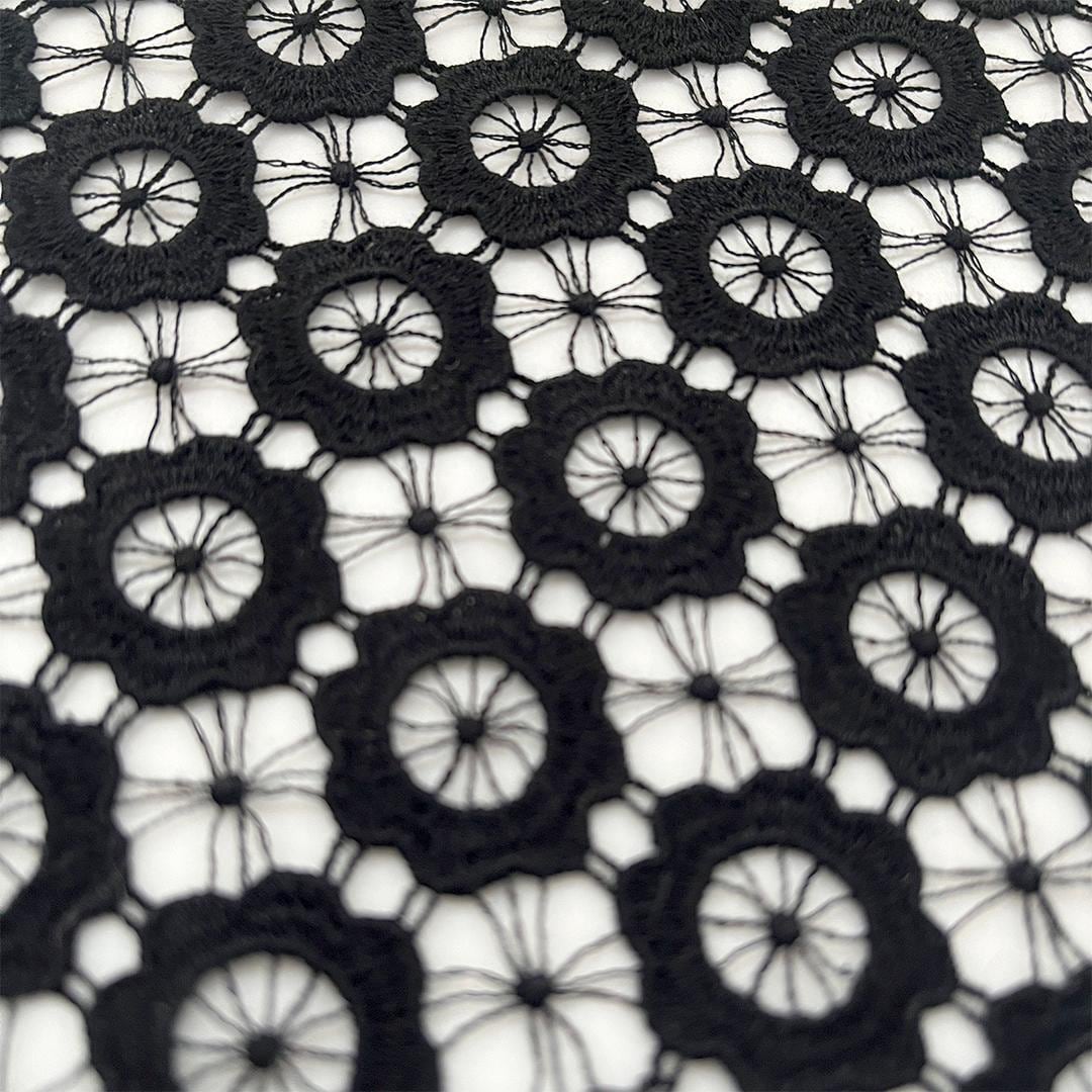 半衿 クッキーフラワー ブラックレース 黒 半襟 花 かわいい 成人式 前撮り