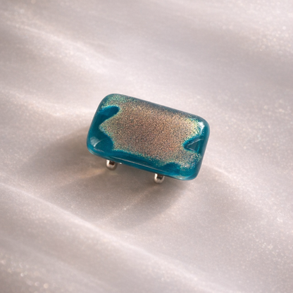 閃光舎 ガラスの帯留め スクエア ターコイズ 水色 ピンク 黄色 2265
