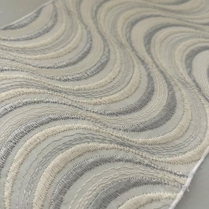 【訳あり】半衿 流線の銀刺繍 コットンレース 流水 たてわく 立湧 立涌 半襟 白 洗える