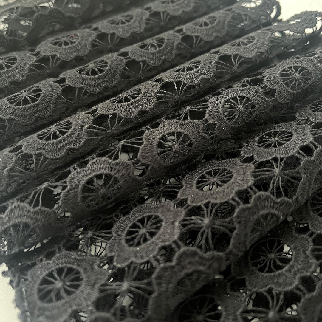 半衿 クッキーフラワー ブラックレース 黒 半襟 花 かわいい 成人式 前撮り