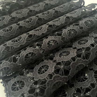 半衿 クッキーフラワー ブラックレース 黒 半襟 花 かわいい 成人式 前撮り