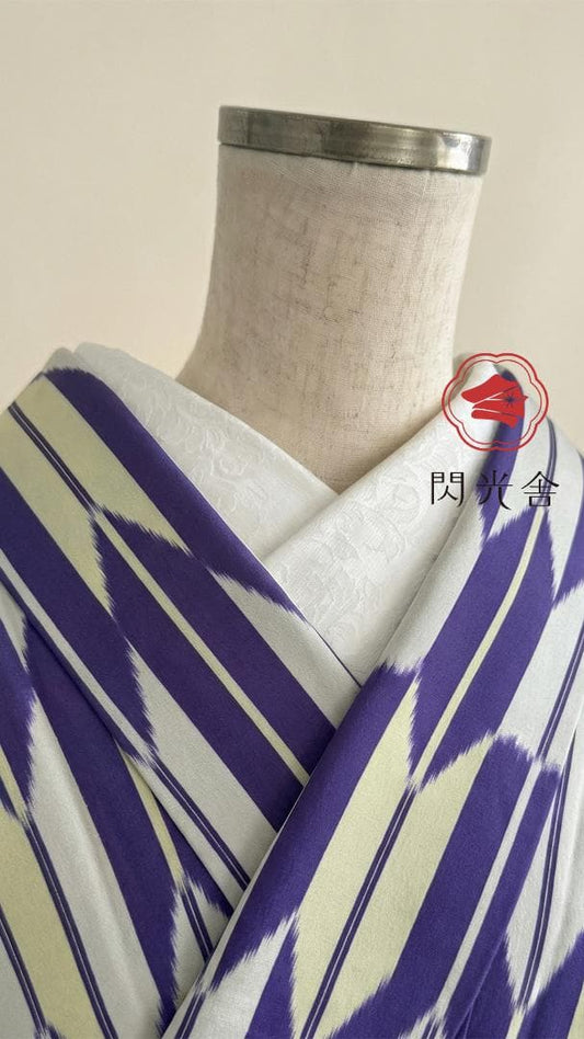 半衿 ダマスクの紋織 繭白(まゆしろ) 半襟 ホワイト ボタニカル