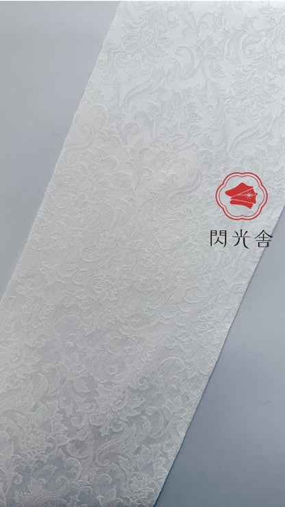 半衿 ダマスクの紋織 繭白(まゆしろ) 半襟 ホワイト ボタニカル