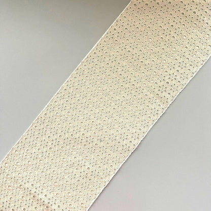 半衿 クロシェ風 コットンレース 半襟 キナリ エクリュ アイボリー 刺繍