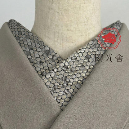 半衿 ビーハイブ アンティークブラス 金古美 ハニカム 紋織り リバーシブル