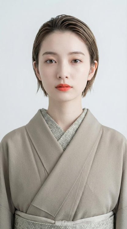 半衿 ビーハイブ アンティークブラス 金古美 ハニカム 紋織り リバーシブル