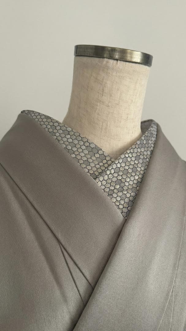 半衿 ビーハイブ アンティークブラス 金古美 ハニカム 紋織り リバーシブル