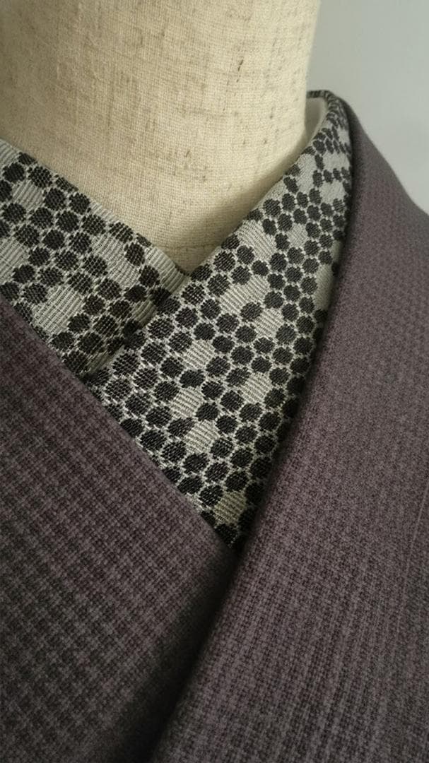 半衿 ビーハイブ アンティークブラス 金古美 ハニカム 紋織り リバーシブル