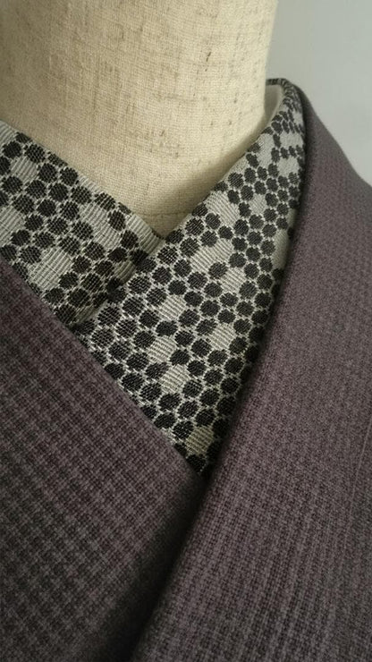 半衿 ビーハイブ アンティークブラス 金古美 ハニカム 紋織り リバーシブル