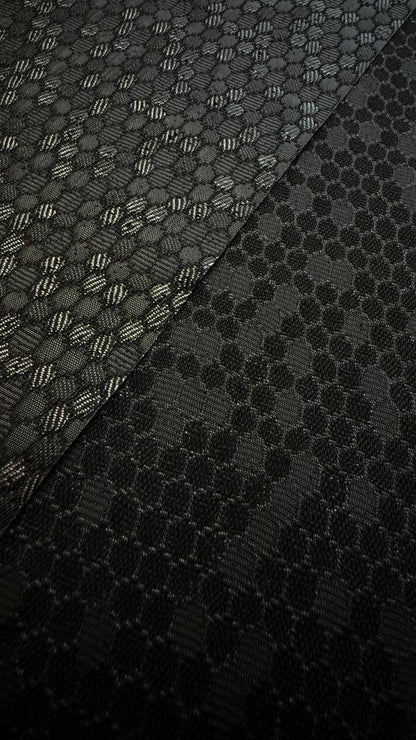 半衿 ビーハイブ オニキスブラック 黒 ハニカム 紋織り モダン リバーシブル