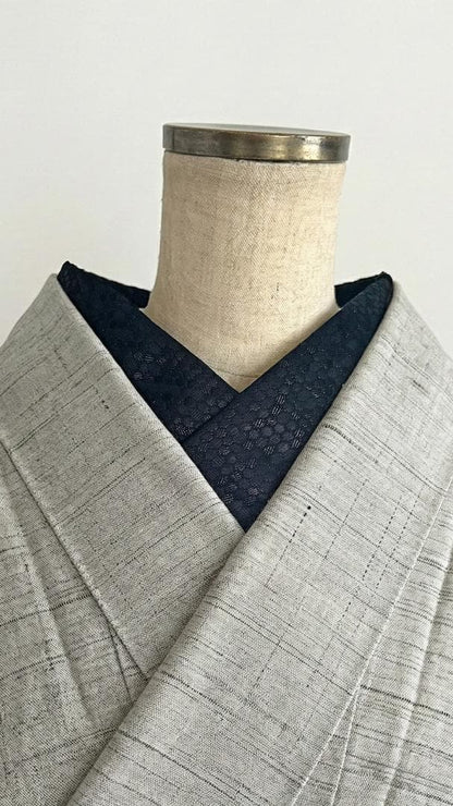 半衿 ビーハイブ オニキスブラック 黒 ハニカム 紋織り モダン リバーシブル