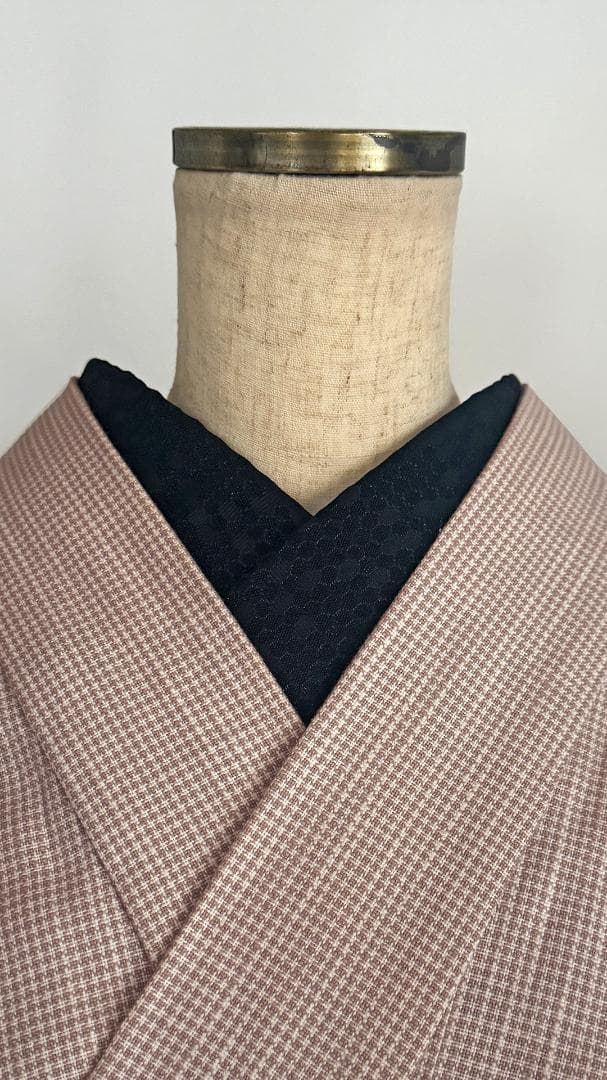 半衿 ビーハイブ オニキスブラック 黒 ハニカム 紋織り モダン リバーシブル