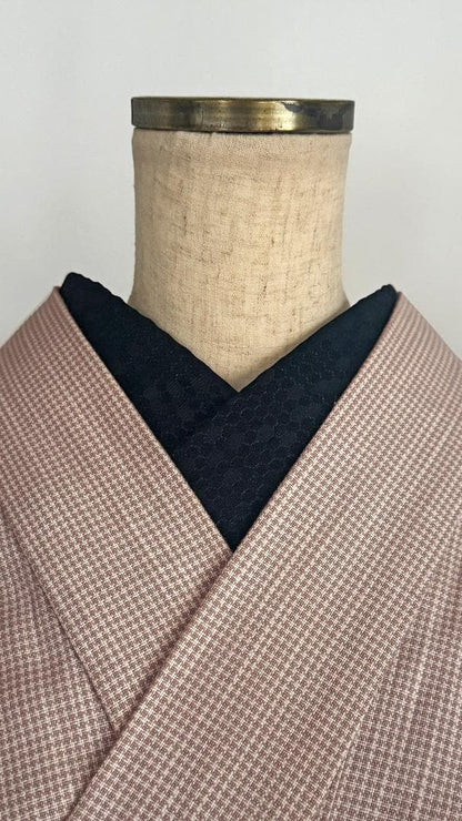 半衿 ビーハイブ オニキスブラック 黒 ハニカム 紋織り モダン リバーシブル