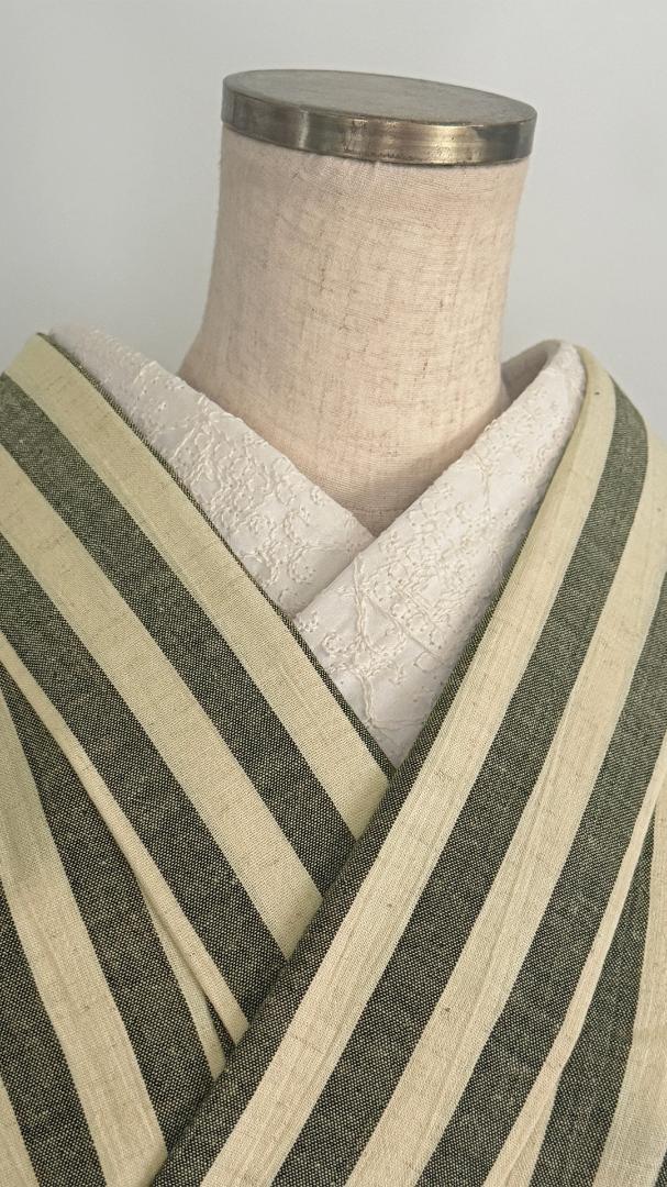 半衿 アラベスク刺繍 コットンレース オフ白 半襟 洗える エンブロイダリー