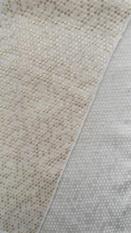 半衿 【ビーハイブ ハニーゴールド】 金 ハニカム 紋織り モダン リバーシブル