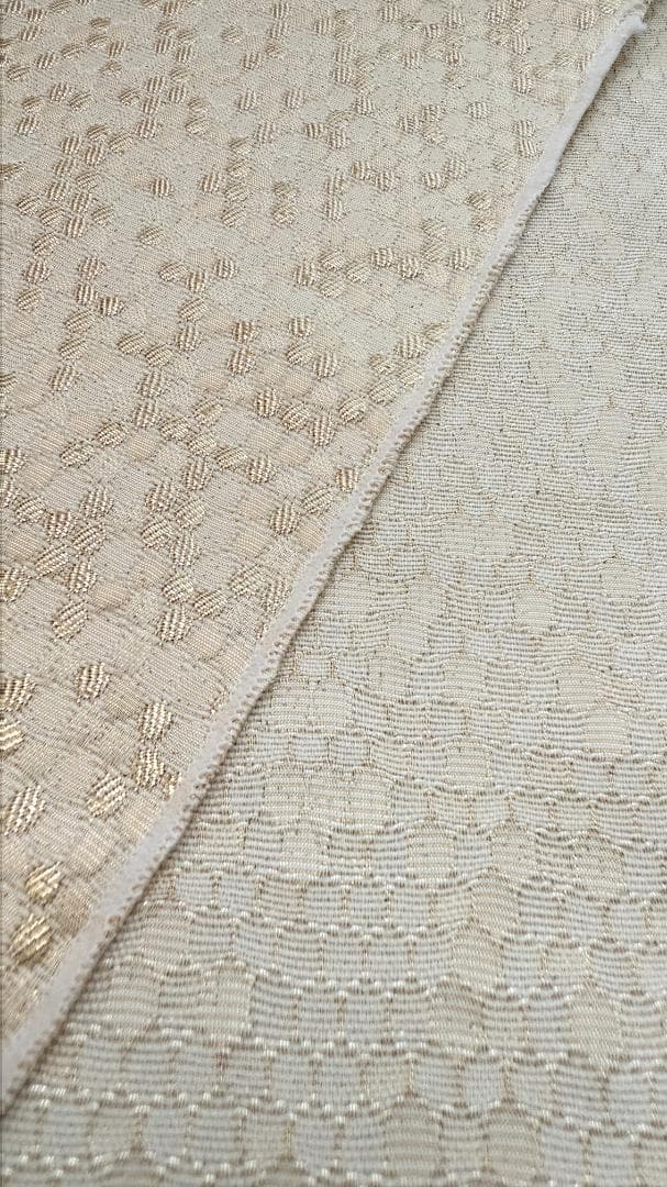 半衿 【ビーハイブ ハニーゴールド】 金 ハニカム 紋織り モダン リバーシブル