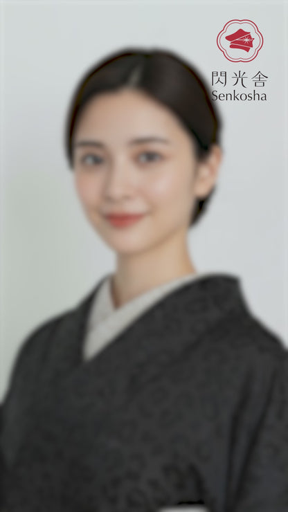 着物 単衣 【サヴァンナ・ブラック】 ヒョウ柄 豹柄 レオパード 黒